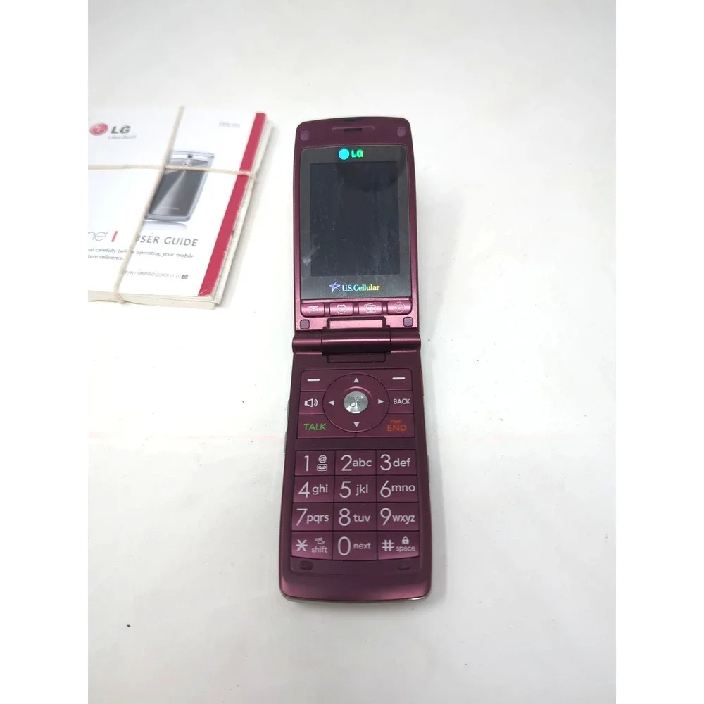 LG Wine 2 UN430 (US Cellular) 3G Flip Cell Phone Red Maroon AS IS UNTESTED